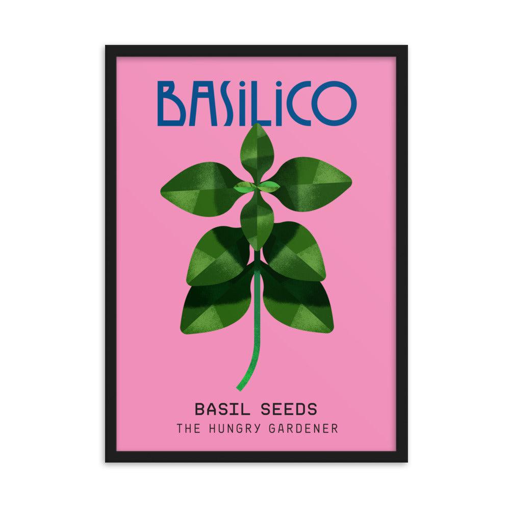Framed Basil Poster-The Hungry Gardener